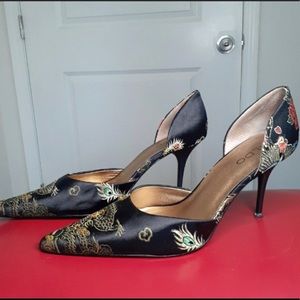 Aldo Black Dragon Printed Pointed Heels